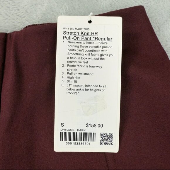 Lululemon Stretch Knit High-Rise Pull-On Pant - Red Women's Size Small - Picture 2 of 15